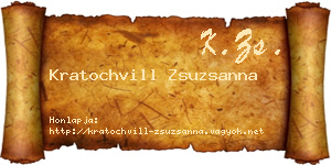 Kratochvill Zsuzsanna névjegykártya